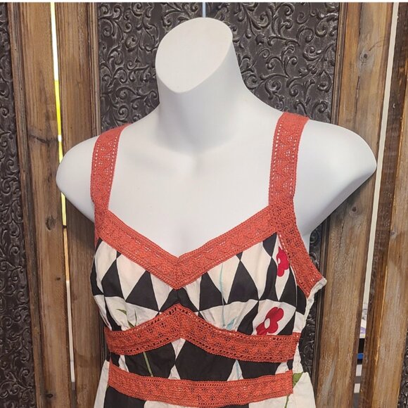 Boho Butterfly Print Sundress – Sleeveless with Crochet Trim – Size S - Picture 6 of 7